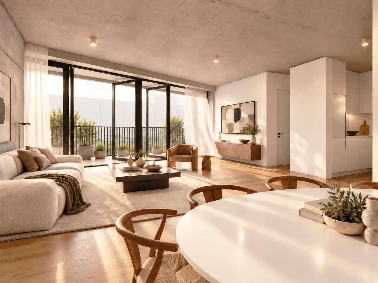 Wohnen · Blick zum Balkon